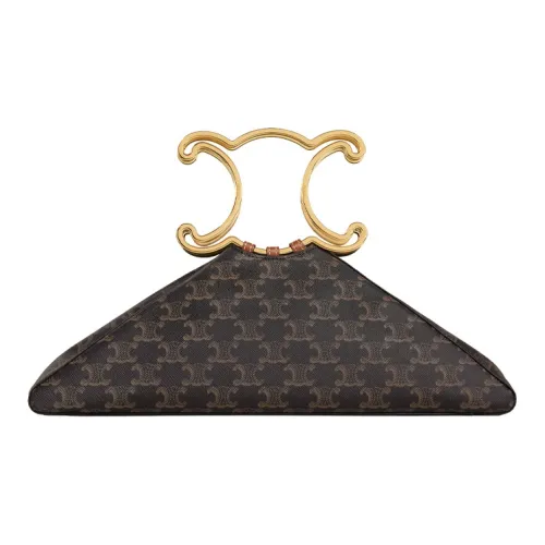 CELINE Triomphe Телячья кожа Треугольная сумка Клатч Сумка Женская Рыжевато-коричневый