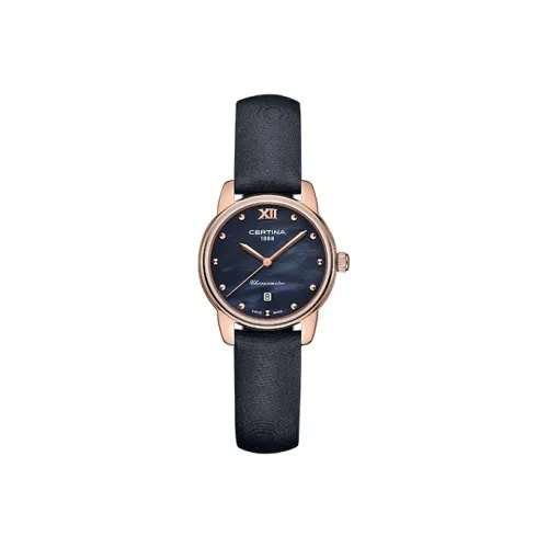 Серия Star Yue от Certina кварцевый механизм женские часы черный циферблат корпус из нержавеющей стали кожаный ремешок