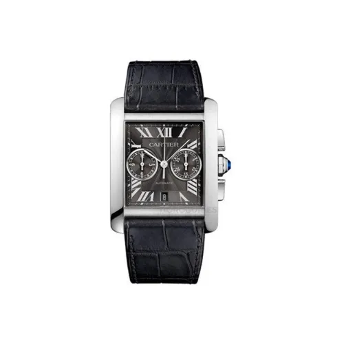 CARTIER Автоматический Механический Механизм Мужские Часы TANK DE 34,5мм*44мм Черный