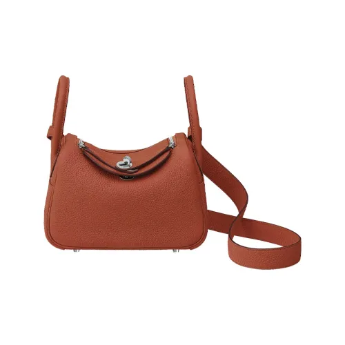 HERMES Lindy Clemence Bullock Кожа Сумка через плечо Мини Женские Brique Кирпично-красный