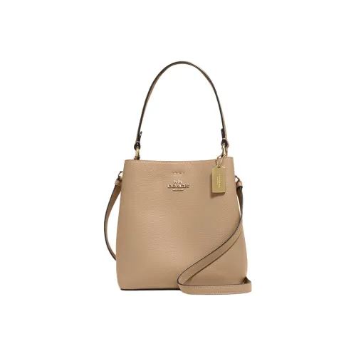 COACH Town Кожаная ведрообразная сумка сумка через плечо маленькая сумка через плечо женская коричневая