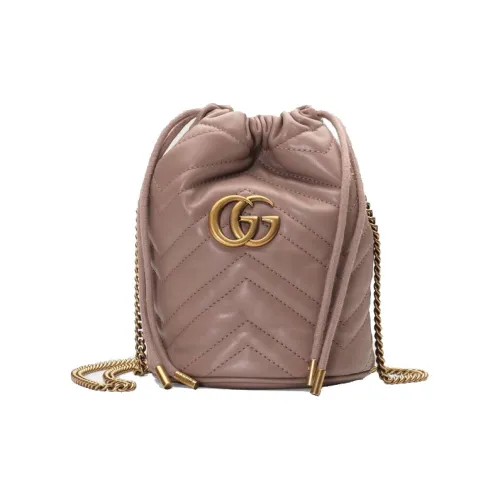 GUCCI GG Marmont Стеганый кожа ведрообразные сумки сумки через плечо сумка на плечо женская нежно-розовая