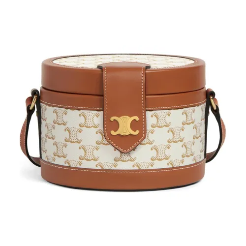 CELINE TambourTriomphe Коровья кожа Сумка-ланчбокс Портативная сумка через плечо Сумка на плечо Женская Белая