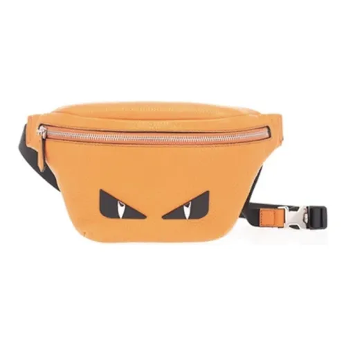 FENDI Корова Кожа Слинг Сумка Сумка через плечо Бананка Детский Оранжевый