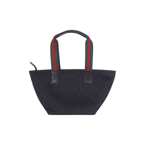 GUCCI Canvas с кожаными вставками сумка-пельмень одно плечо большая женская черная