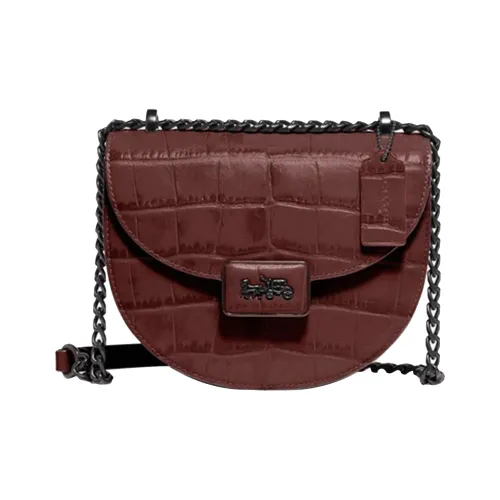 COACH Alie Коровья кожа Седло Сумка Сумка через плечо Маленькая женская сумка Бургундский