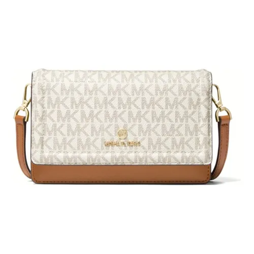 MICHAEL KORS Jet Set Charm Холщовая кожа Сумка через плечо Маленькая Женская Ванильный Белый и Коричневый Желудь