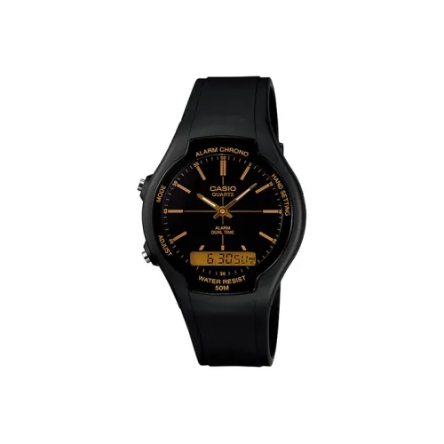 CASIO Collection YOUTH Collection Круглый Аналоговый Кварцевый Механизм Часы Мужские Черный Циферблат AW 90H 9E