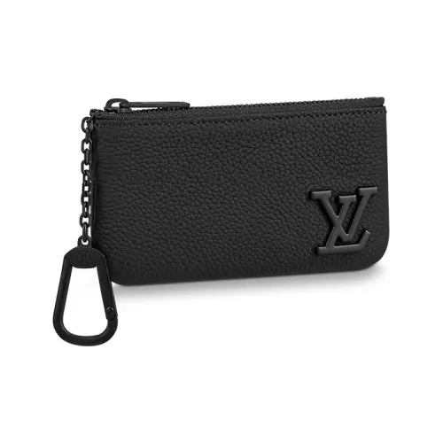 LOUIS VUITTON Key Pouch Кожа Держатель для карт Кошелек для монет Key Pouch Мужской Черный