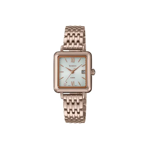 CASIO Солнечный Кварцевый Movement Женские SHEEN Часы Белые