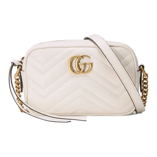 GUCCI GG Marmont Кожа Camera Сумка Сумка через плечо Мини Женская Белая