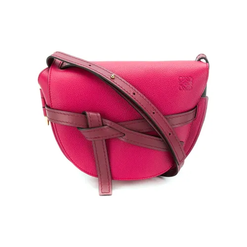 LOEWE Gate Коровья кожа Сумка через плечо Женская Розово-красная