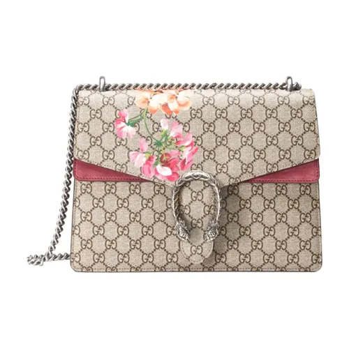 GUCCI Dionysus GG Blooms Холст и Кожа Сумка через плечо Средняя Женская Эбеновое Розовое