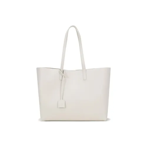 SAINT LAURENT East West Корова Кожа Комбинированная Сумка Тоут Сумка Сумка для покупок Сумка через плечо Женская Винтаж Белая