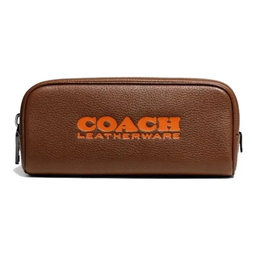 COACH Travel Kit Кожа Косметичка Маленькая Мужская Коричневая