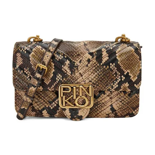 PINKO EXOTICS Сумка через плечо из коровьей кожи женская коричневая