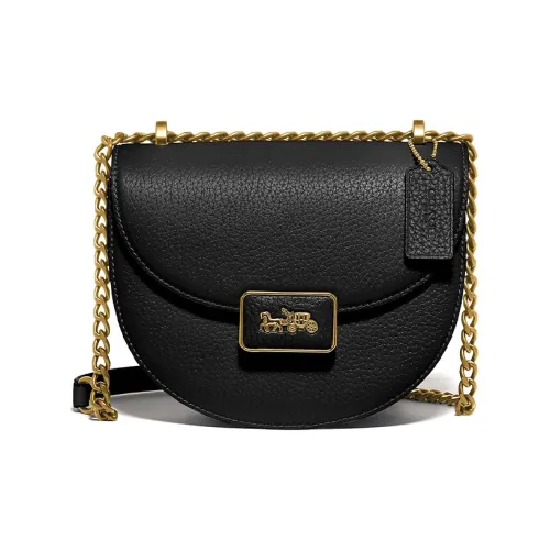 COACH Alie Кожа Сумка через плечо Маленькая Женская Черная