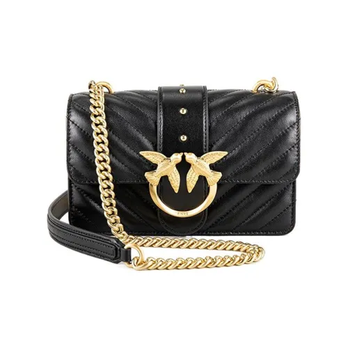 PINKO SIMPLY Sheepskin Сумка через плечо Мини Женская Черное Золото