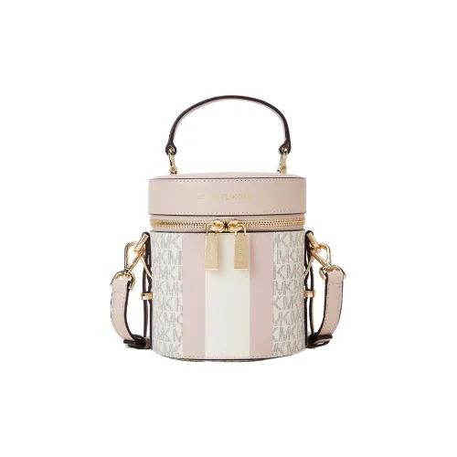 MICHAEL KORS Bedford Искусственная кожа Цилиндрическая сумка Сумка-тоут Сумка через плечо Средняя Женская Ванильный белый Нежно-розовый