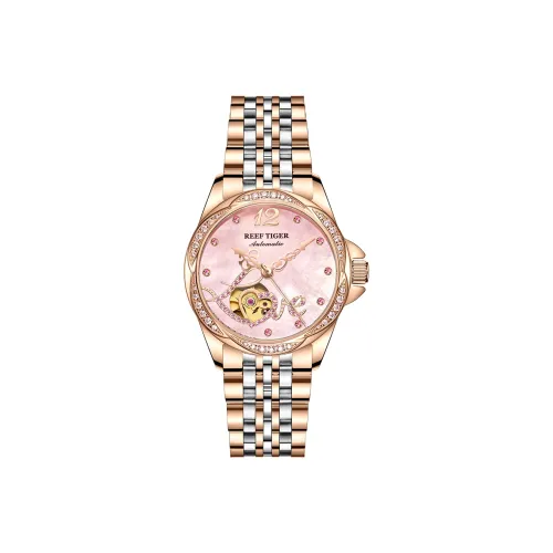 REEF TIGER Механический Movement Женские часы 34мм*16мм*12мм Белый