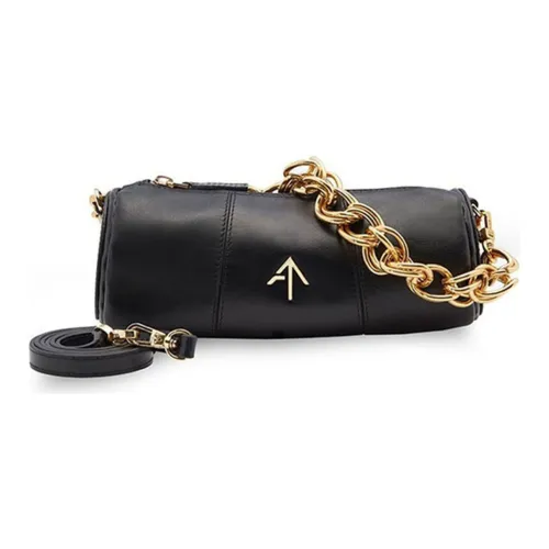 Manu Atelier Цилиндр Коровья кожа Стрелка Сумка Цилиндрическая сумка Сумка через плечо Сумка на плечо Мини Женская Черная