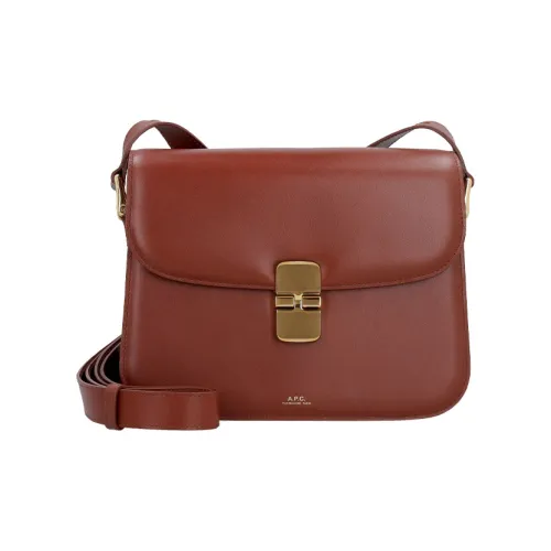 A.P.C Grace Кожа Сумка через плечо Женская Красно-коричневая