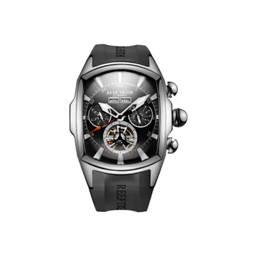 REEF TIGER Aurora Collection Tank II Автоматический Механический Механизм Часы Мужские Черный Циферблат