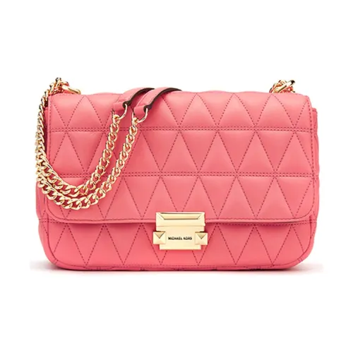 MICHAEL KORS Sloan Овчина Сумка через плечо Сумка на плечо Большая Женская Розовая Чай Пудра