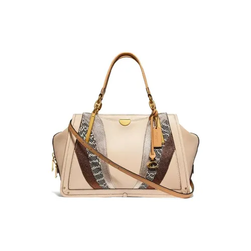 COACH DREAMER Кожаная сумка через плечо сумка на плечо сумка большая женская цвет слоновой кости с оттенками