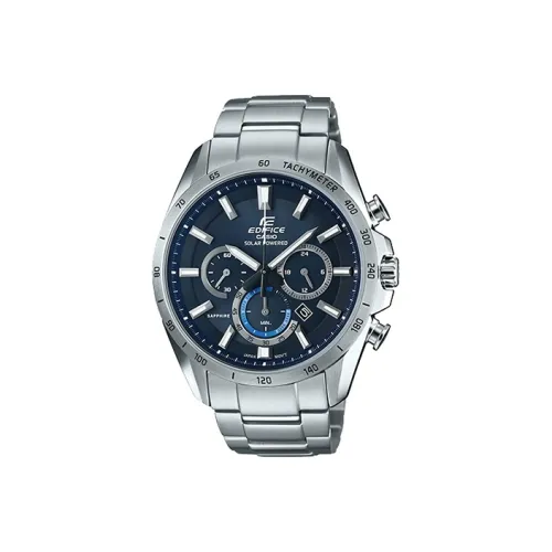 CASIO EDIFICE Солнечный кварцевый механизм нержавеющий стальной ремешок мужские часы синий циферблат