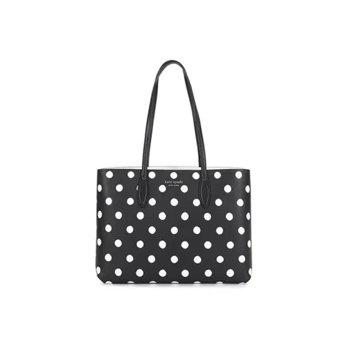 Kate Spade All Day Искусственная кожа Тоут Сумка Сумка для покупок Комбинированная сумка Сумка на плечо Средний Женская Черный Белый