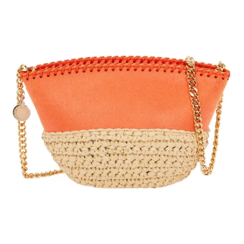 Stella McCartney Сумка через плечо из соломенной плетени мини-сумка женская оранжевая