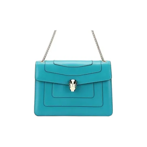 BVLGARI Serpenti Forever Телячья кожа Сумка через плечо Сумка на плечо Средняя Женская Зеленая