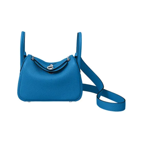 HERMES Lindy Clemence Bullock Кожа Сумка Сумка через плечо Сумка через плечо Мини Женская 7Q Mykonos Греческий Синий