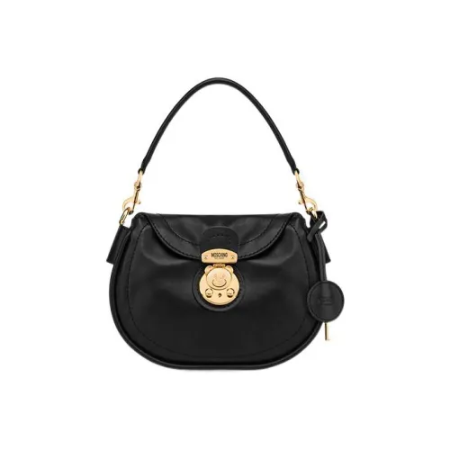 MOSCHINO Тедди Коровья кожа Сумка-хобо Сумка на плечо Сумка Маленькая Женская Черная