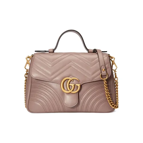 GUCCI GG Marmont Стеганый кожа курьерская сумка цепочка через плечо сумка маленькая женская нежно-розовый