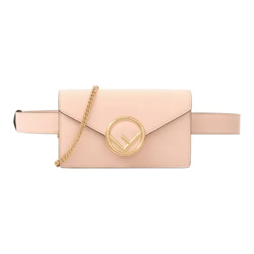 FENDI Kan I Корова Кожа DUAL PURPOSE Цепь Сумка через плечо Бананка Женская Розовая Конфетная