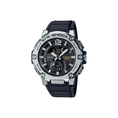 CASIO г Steel Collection Dual Display Disk Солнечный Кварцевый механизм Смола Ремень Часы Мужские Черный циферблат