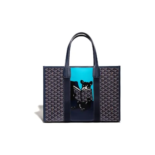 GOYARD Villette Холст и Кожа Тоут Сумка Сумка для покупок Сумка Обычная Унисекс Морской Синий