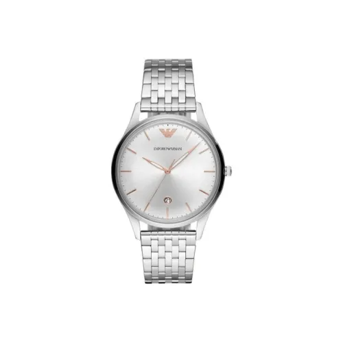 EMPORIO ARMANI Мужские часы Кварцевый механизм Ремешок из нержавеющей стали Серебристый циферблат Часы AR11285