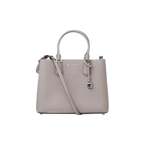 MICHAEL KORS Adele Кожа Плечевая Сумка Сумка Большая Женская Жемчужно-Серый