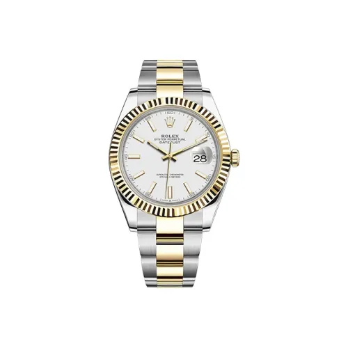 ROLEX Log Series Автоматический Механический Часы Мужские 41 мм Белый Циферблат Оболочка из Оистерстел Ремешок из Оистерстел