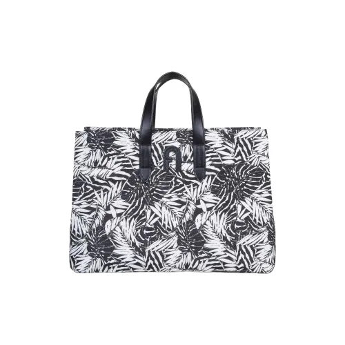 Furla Kenzia Нейлон Холст Кожа Тоут Сумка Сумка через плечо Большая Унисекс Черная