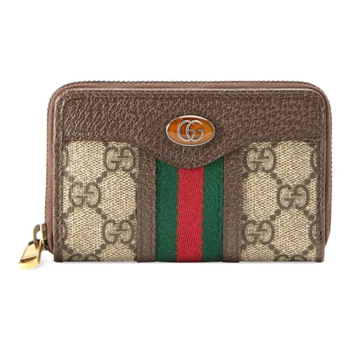 GUCCI Ophidia Холст Монета Кошелек Держатель для карт Унисекс Эбеновое дерево