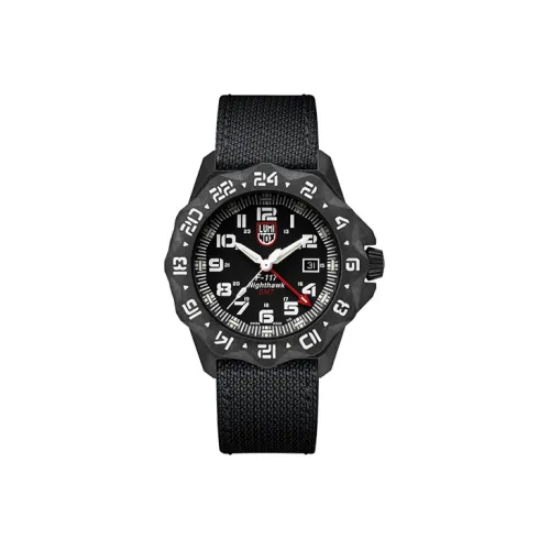 LUMINOX Кварцевый механизм Мужские часы Часы 44 мм Черный циферблат Углеродное волокно Чехол для часов Тканевый ремешок XA.6441