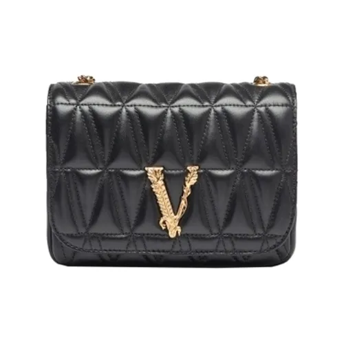 VERSACE Virtus Sheepskin Crossbody Bag Small Women's Black