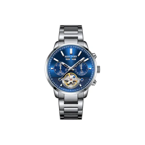 REEF TIGER Механические Мужские часы 40мм*20мм*12мм Синий