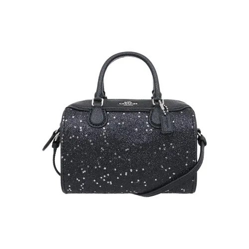 COACH Bennett Кожа Сумка через плечо Сумка через плечо Сумка через плечо Сумка Бостонская сумка Мини Женская Черная