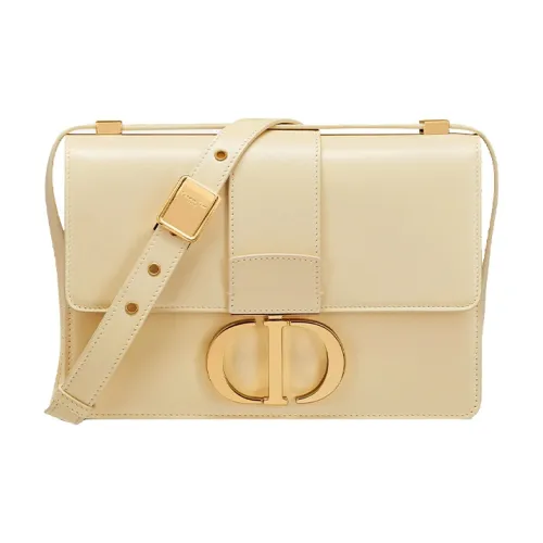 DIOR 30 Montaigne Гладкая коровья кожа Коробка Сумка через плечо Женская Светло-желтая