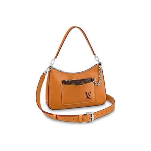 LOUIS VUITTON Epi Коровья кожа крупнозернистая текстура сумка через плечо переносная плечевая сумка стандартная женская карамельный коричневый желтый